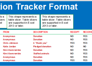 Simple Donation Tracker Format in Excel®