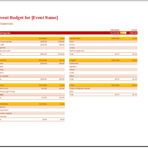 Basic Event Budget Template
