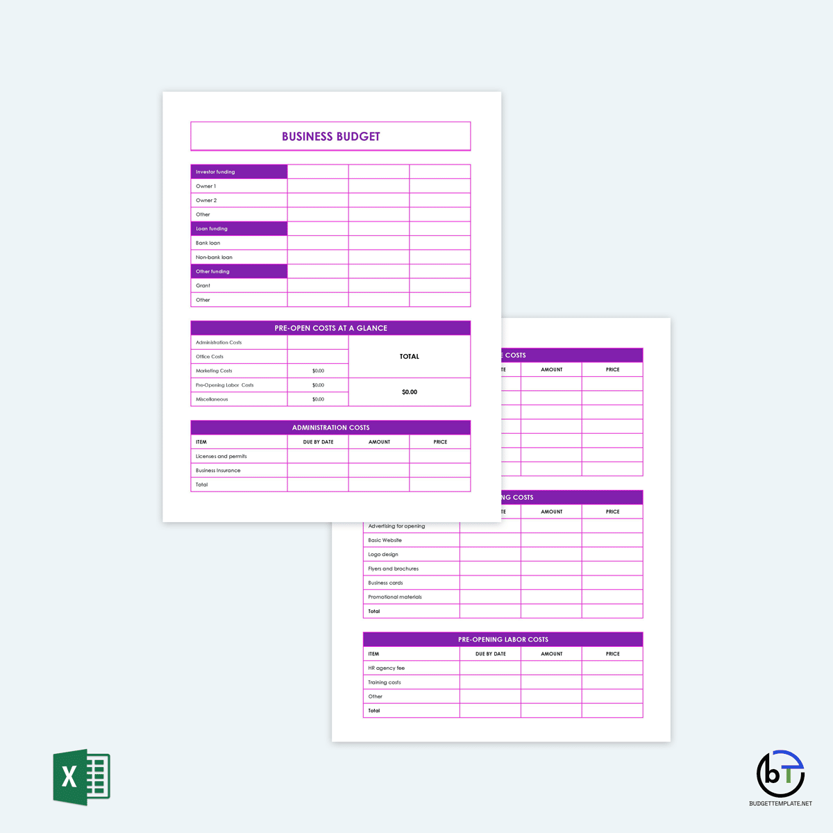 business budget template excel free download