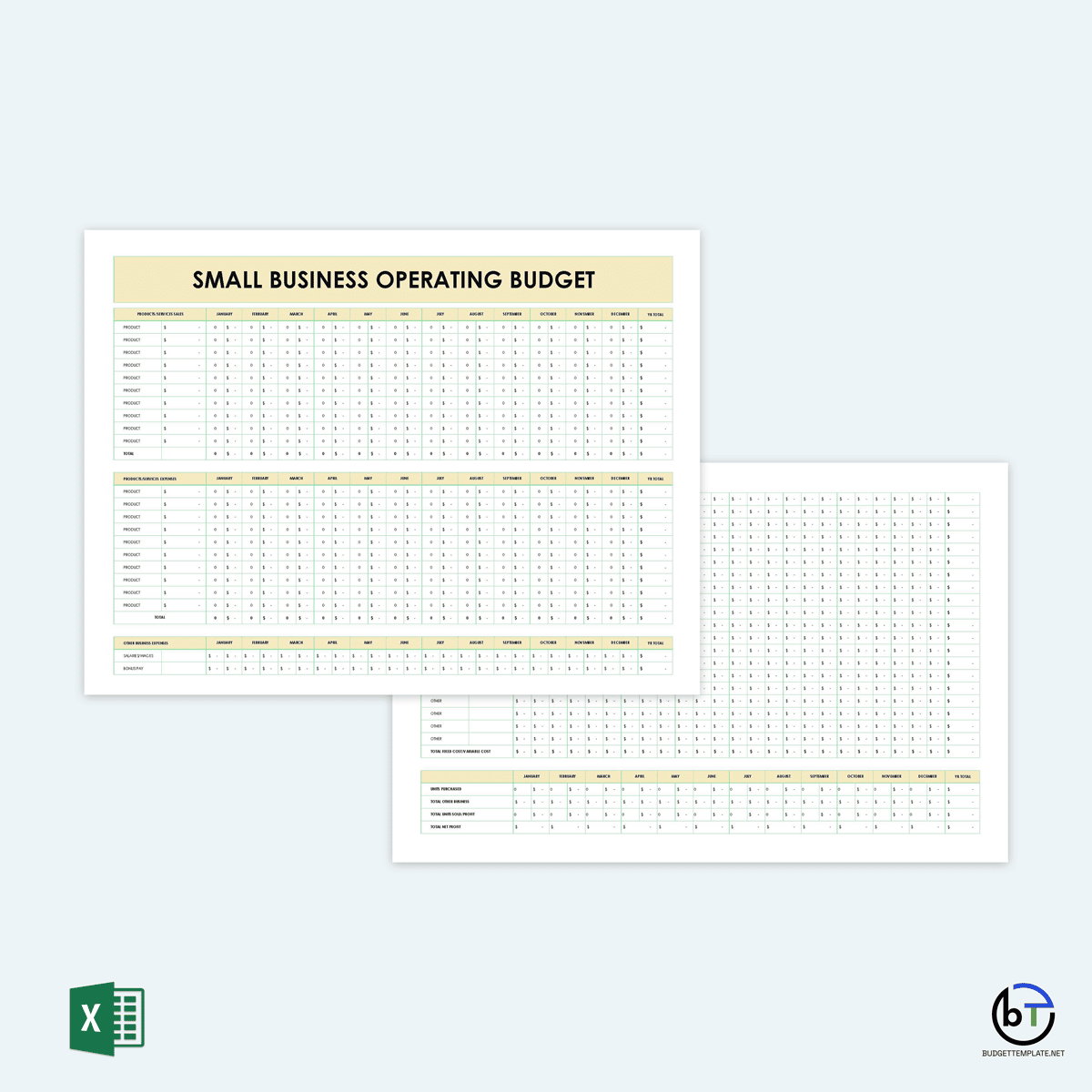 operating budget template excel