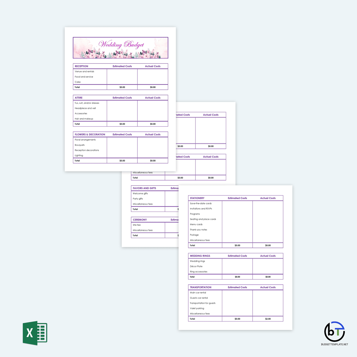 free wedding budget template excel