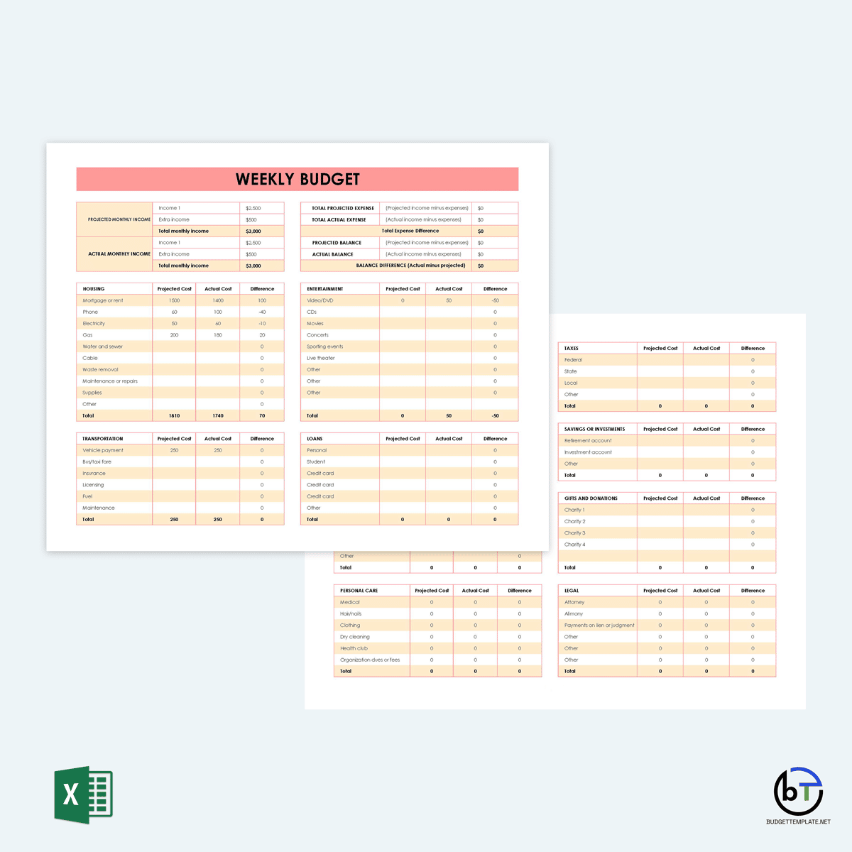 simple weekly budget template excel 