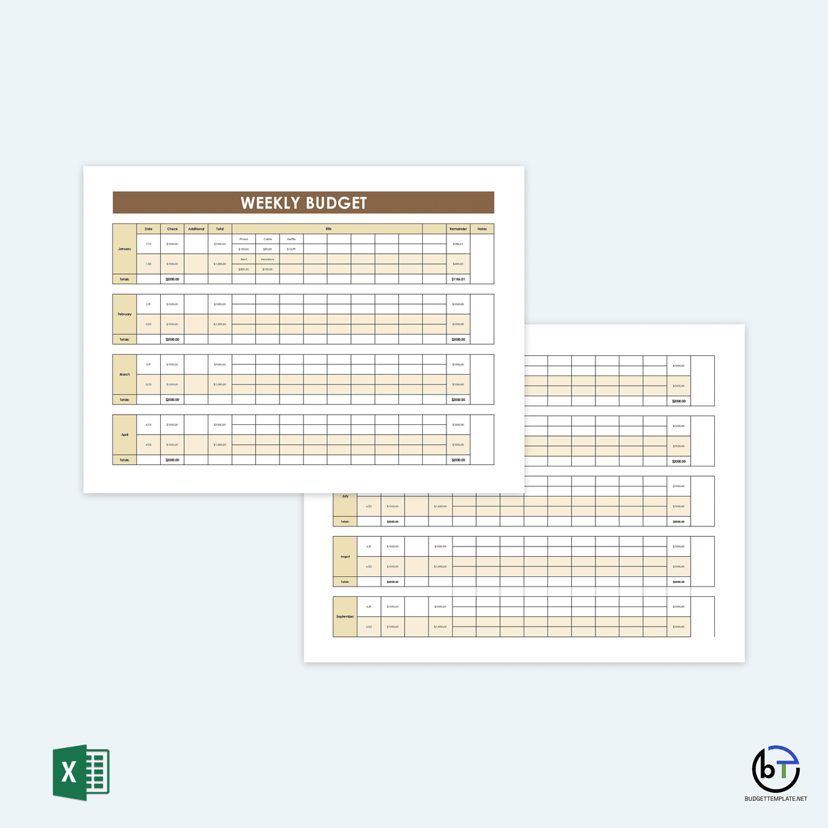 weekly budget template google sheets