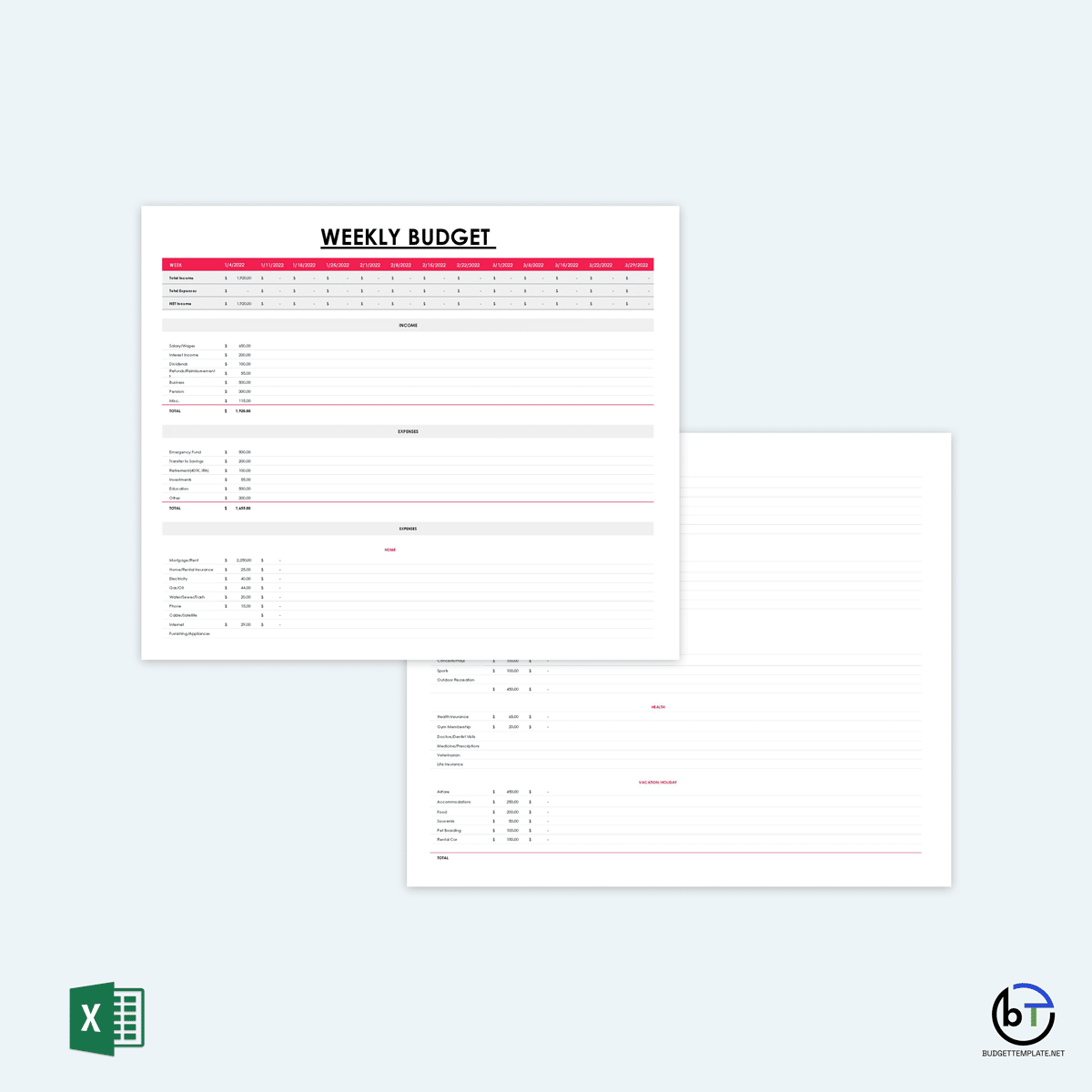  paycheck budget template excel