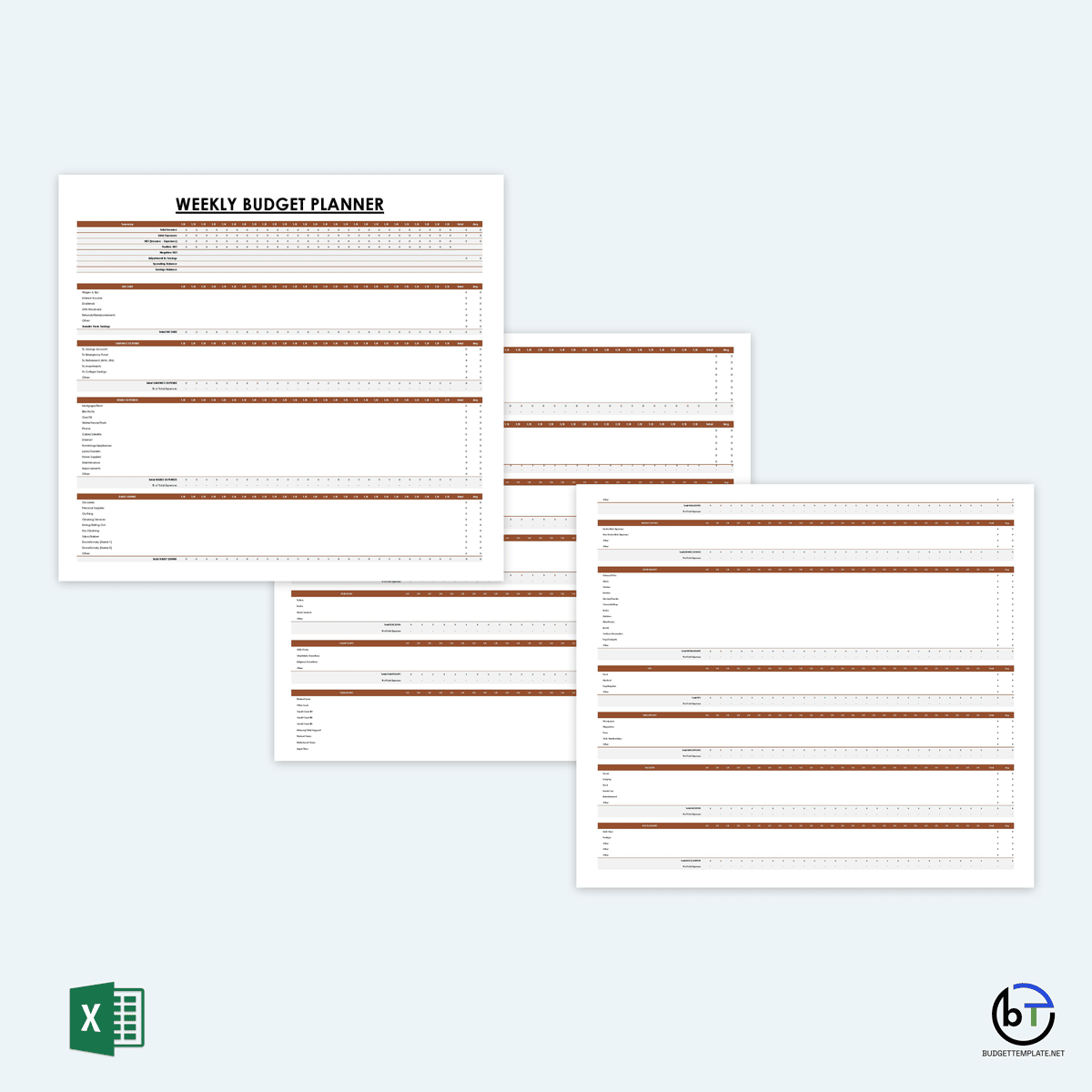 Free weekly budget template Excel